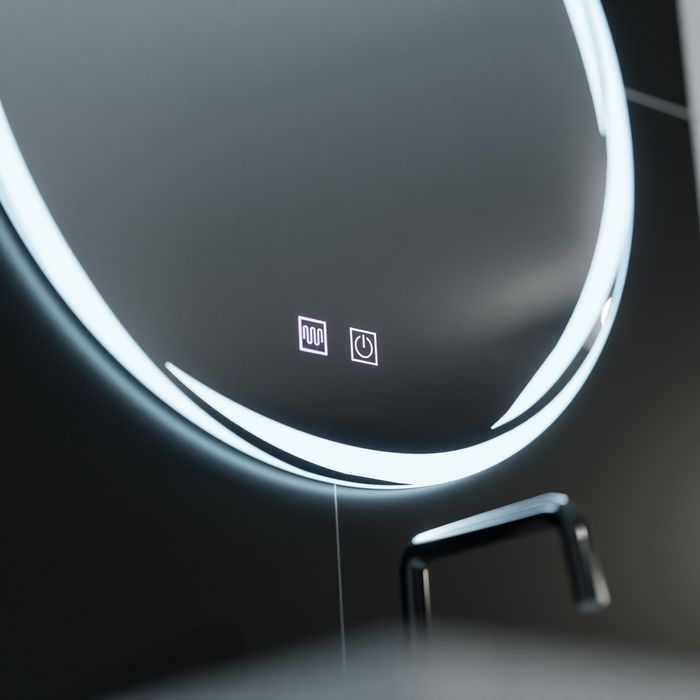 Oglinda LED Rotunda 60cm, Spirallus Touch, Sistem Dezaburire, Dimabila