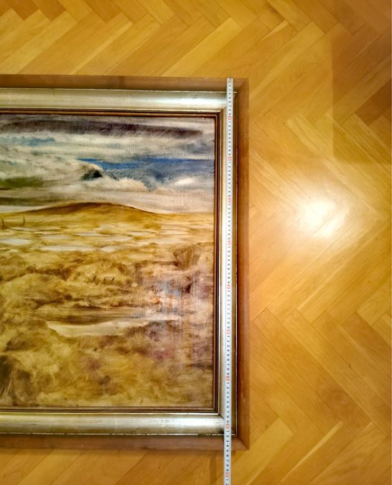 Картина масло фазер пейзаж Есен голяма размери 85х95 см. дървена рамка