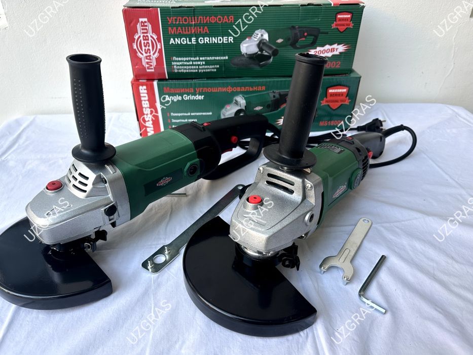 2в1 комплект вместе болгарка 180 + болгарка 180 оригинал MASSBUR новый