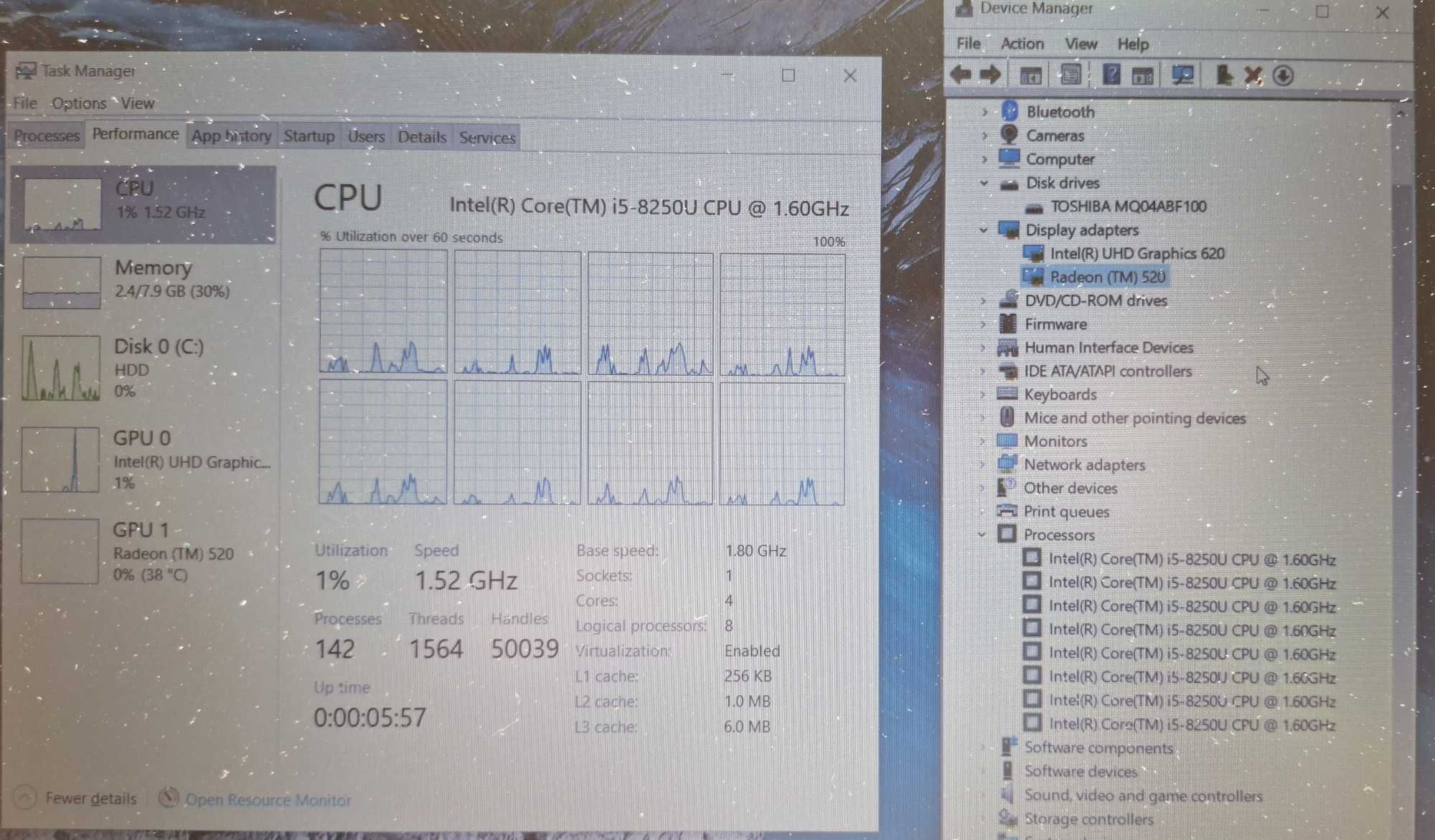 15.6' Dell Intel Core i5-8250u/8GB DDR4/AMD Radeon 520M 2GB GDDR5/1000