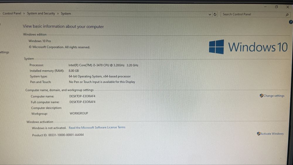 Unitate HP I5-3470 3.20GHz 8GB RAM  HDD 750GB