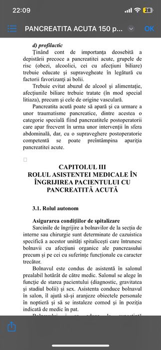 Îngrijirea pacientului cu pancreatită acută