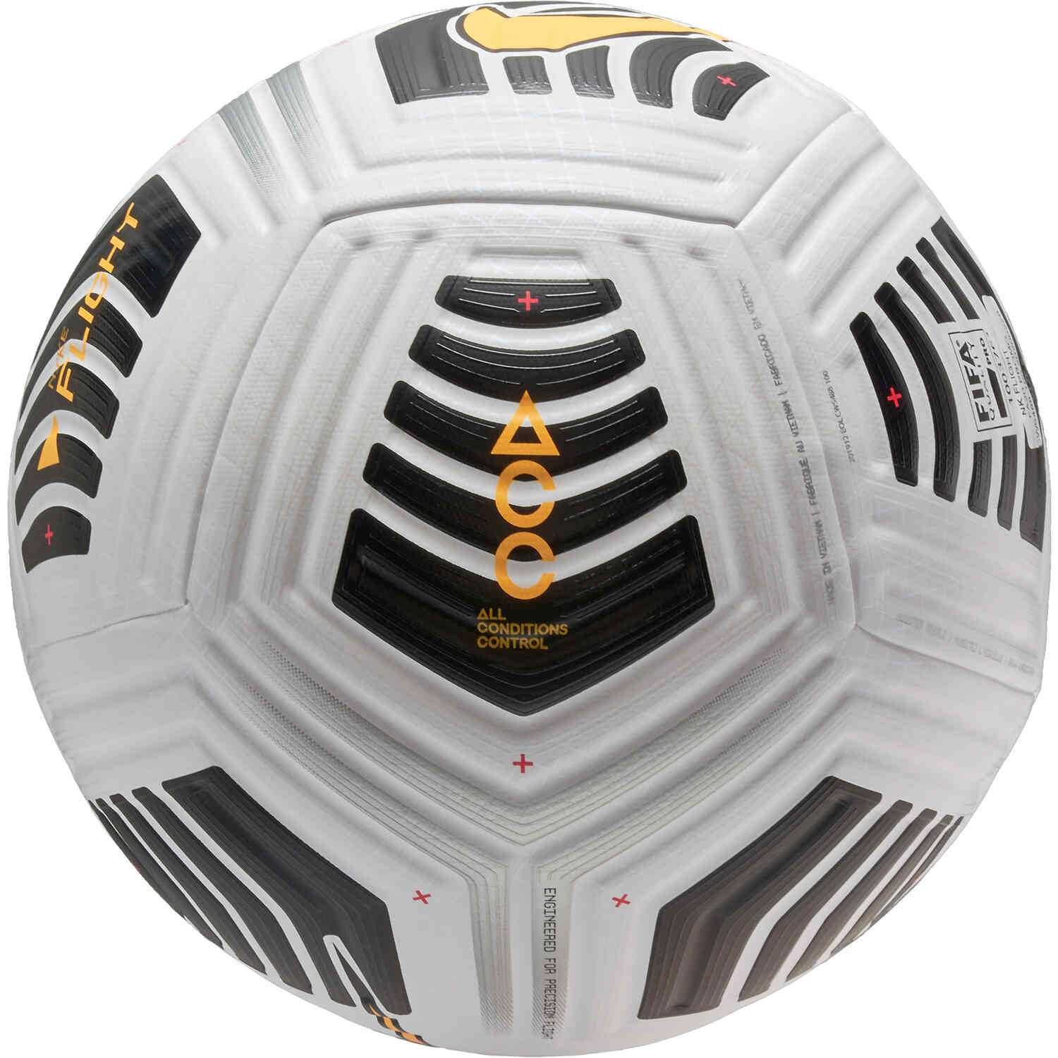Nike Flight Premium Match Soccer Ball  White & Black with Laser Orange