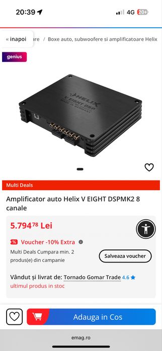 Amplificator auto Helix V EIGHT DSPMK2 8 canale