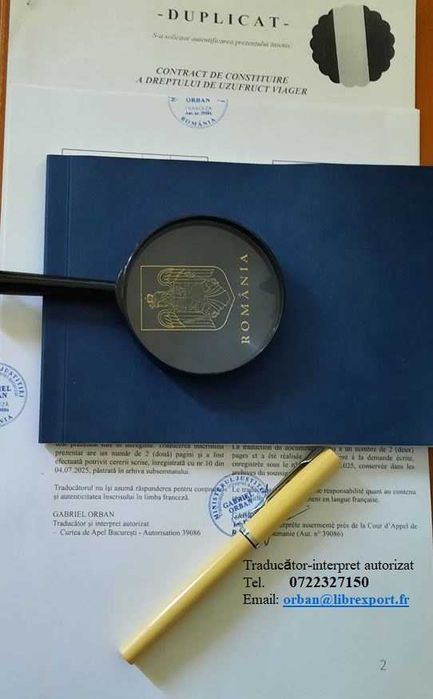 Traduceri autorizate și interpretariat  limba Franceză (RO-FR / FR-RO)