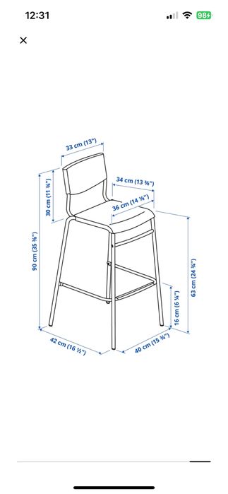 Vand 2 scaune bar noi Ikea
