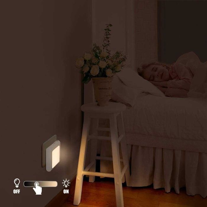 Димируема нощна лампа Emotionlite, LED нощни лампи за в контакт