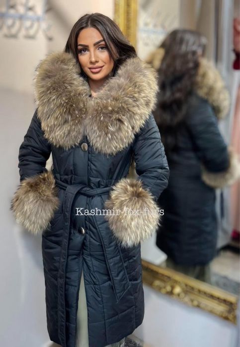 Ново дълго яке, естествен косъм