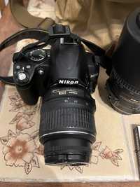 Nikon D 3000 Kit complet 18-55mm 55-300mm 35mm 1:18G Geanta