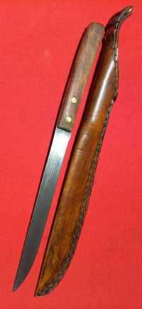 Стар английски нож с кания от естествена кожа