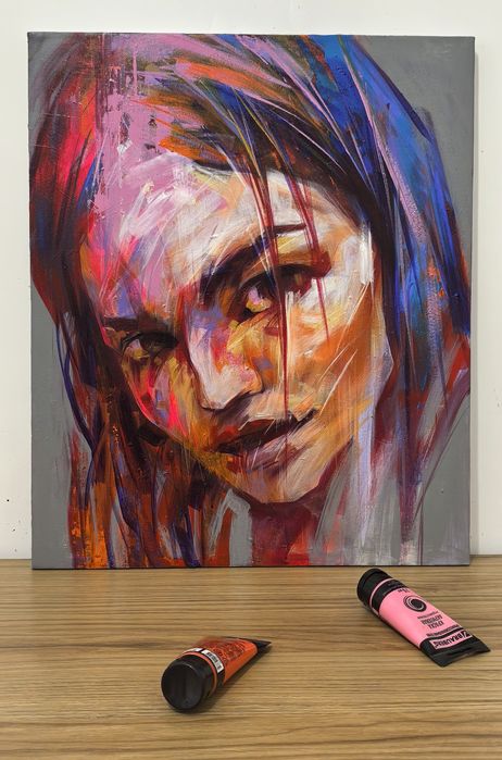 Портрет девушки. 50-40 см. Холст, акрил