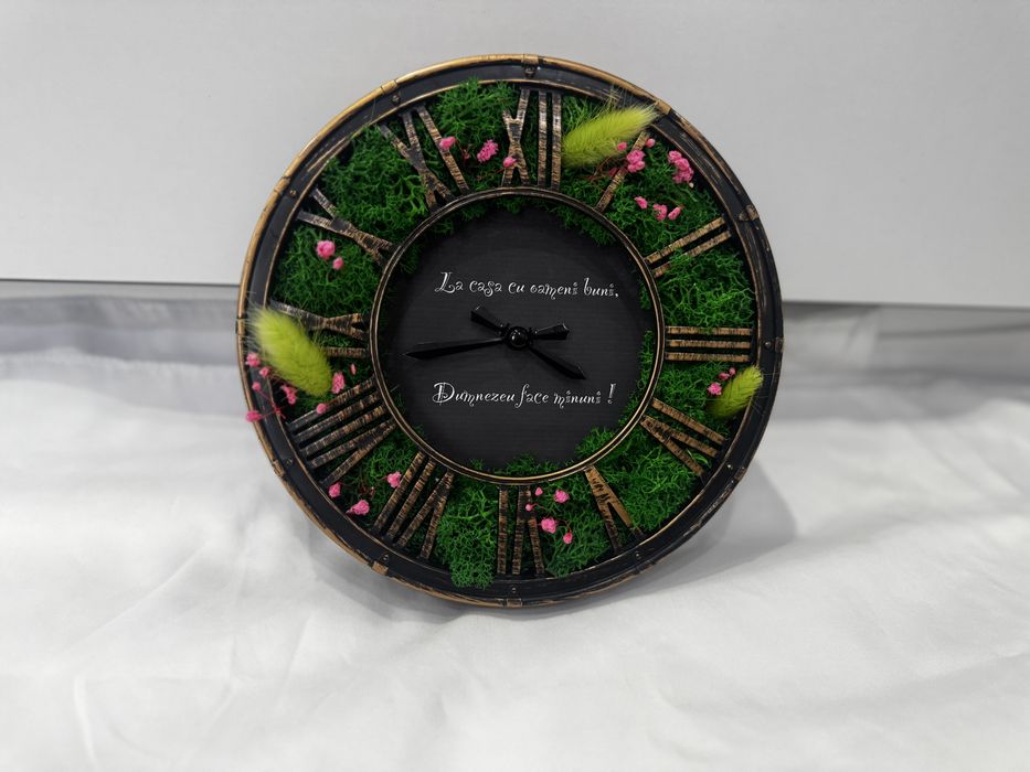 Ceas decorat cu licheni 20cm