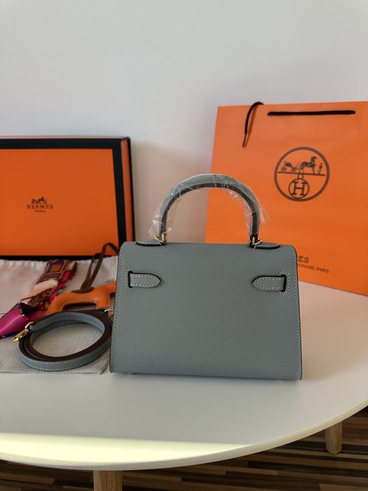 Geanta Hermes Kelly 19cm Light Blue