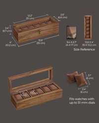 Дървени кутии за часовници, 6 места