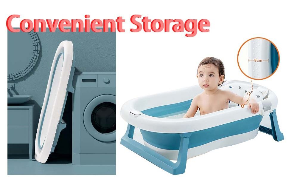 Сгъваема детска вана с дигитален термометър и анатомична подложка