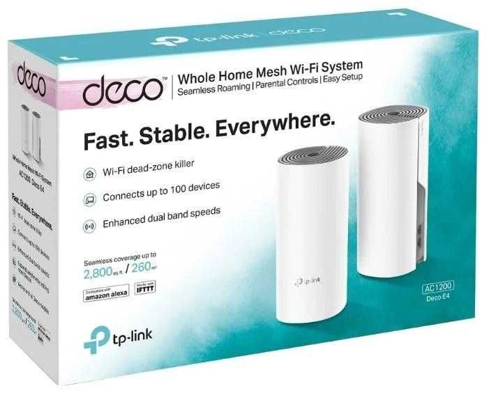 Домашняя Mesh Wi‑Fi система TP-Link Deco E4 (2-pack)   (NT8582)