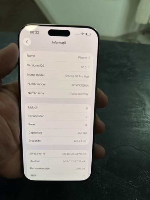 iPhone 16 Pro Max 256 Impecabil - Desert Titanium Neverlocked