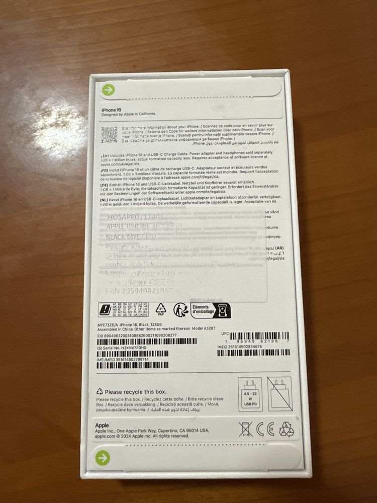 iPhone 16 128gb Black liber de retea