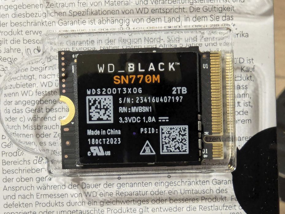 SSD WD Black SN770M 2TB PCI Express 4.0 x4 M.2 2230 WDS200T3X0G nou