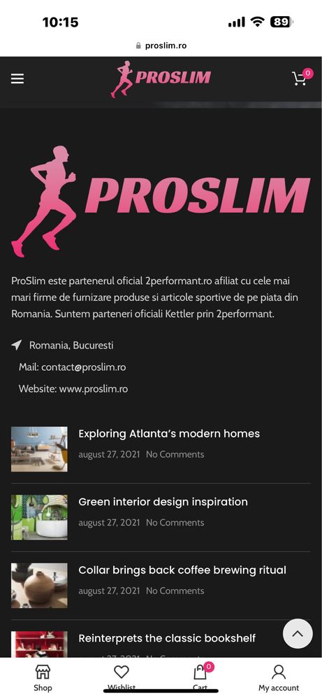 Vand site proslim.ro platforma wordpress responsive seo
