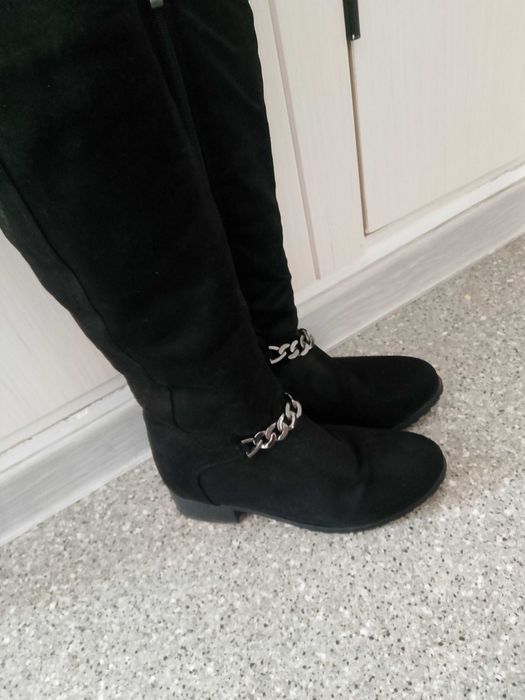 Зимние замшевые сапоги