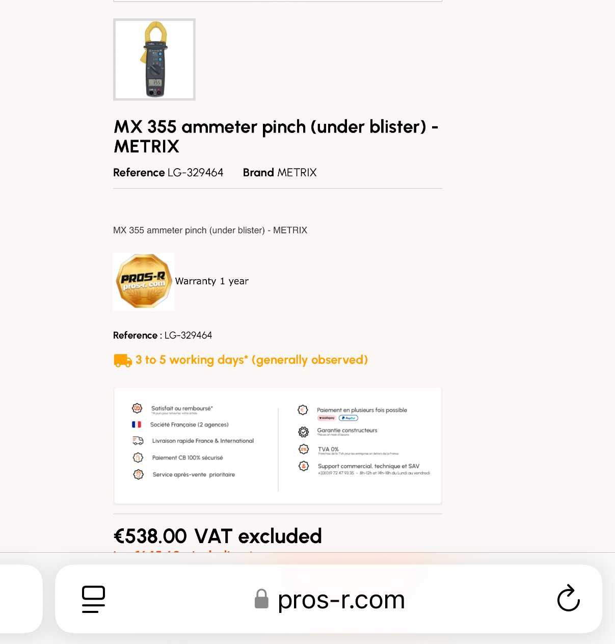 Metrix MX 355 - Професионални амперклещи