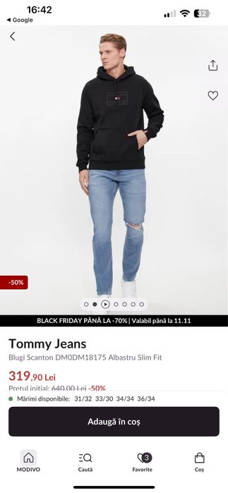 Vand blugi tommy hilfiger originali noi marimea 32