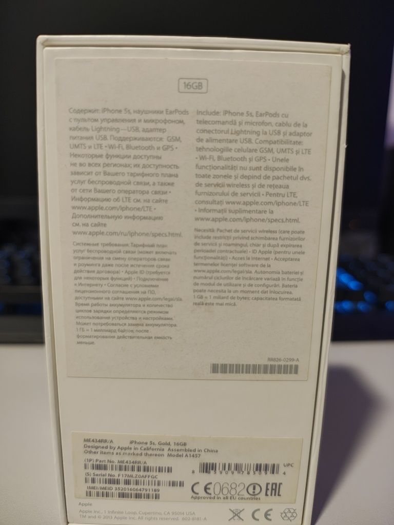 Cutie iphone 5s 16gb originala