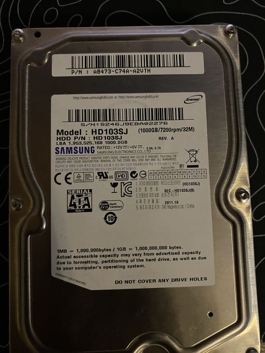 Жесткий диск hdd samsung 1000gb 1tb