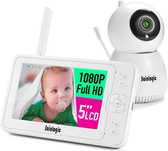 Sainlogic видео бебефон с камера, 1080P FHD LCD, дневен и нощен режим