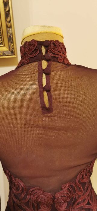 Официална рокля,, Patsy Seddon "England размер 14 Uk/L - XL Бордо