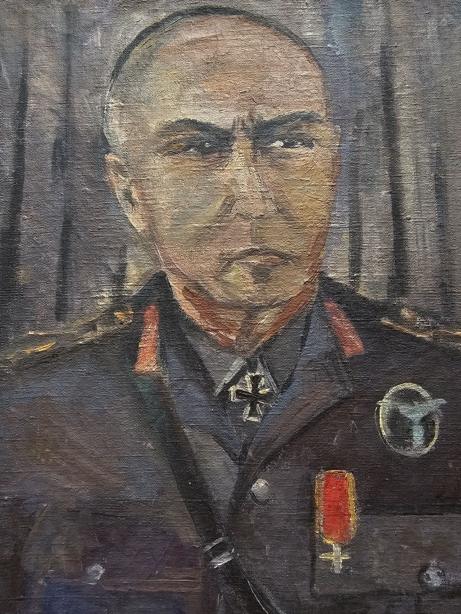 Portretul Mareșalului Ion Antonescu, pictură în ulei, 40 × 31 cm