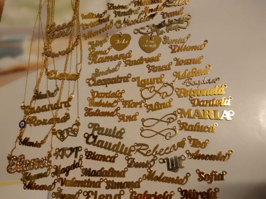 Cauta numele tau aici!-Lantisor argint placat aur nume