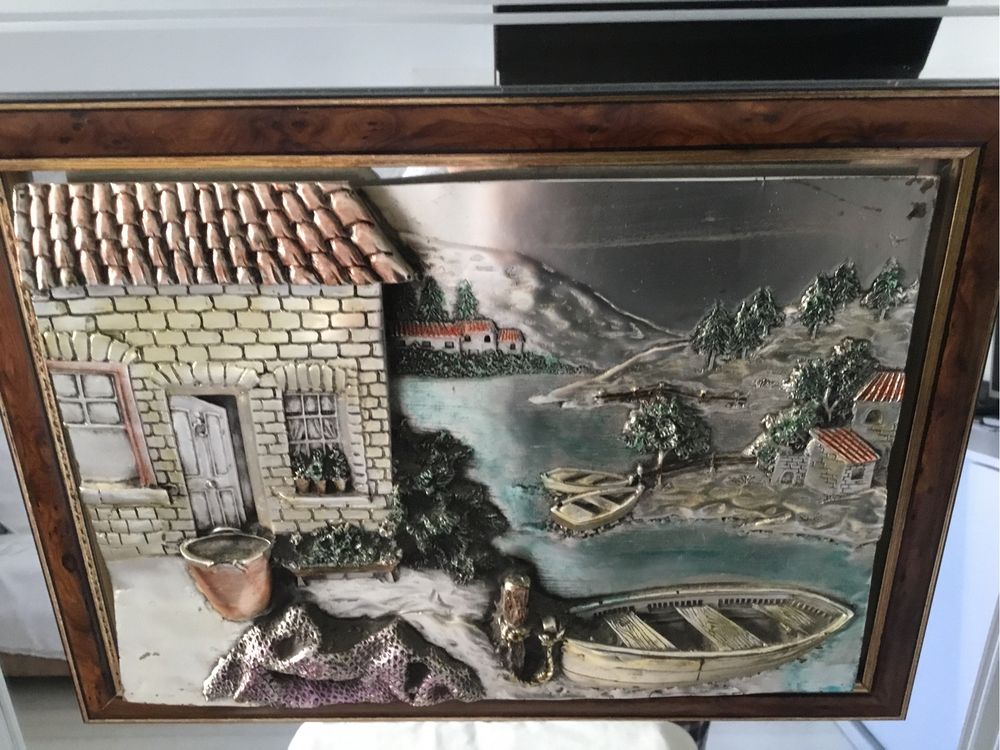 Tablou cu foita de aur si argint