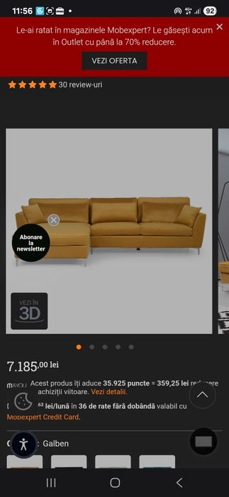 Canapea coltar mobexpert