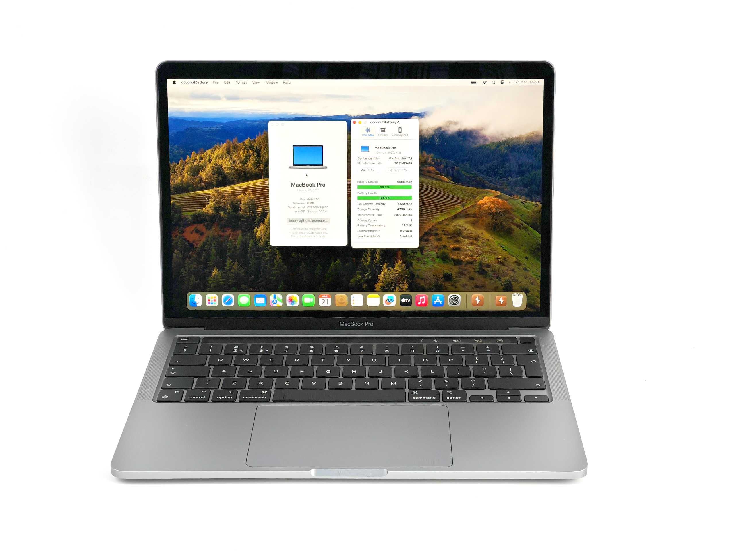 Macbook Pro A2338 (13-inch 2020, M1) 8GB, 256GB SSD, Gray, OS Sonoma