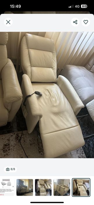 Fotoliu electric tv piele naturala an 2018 2 buc ca nou la 1/3 pret