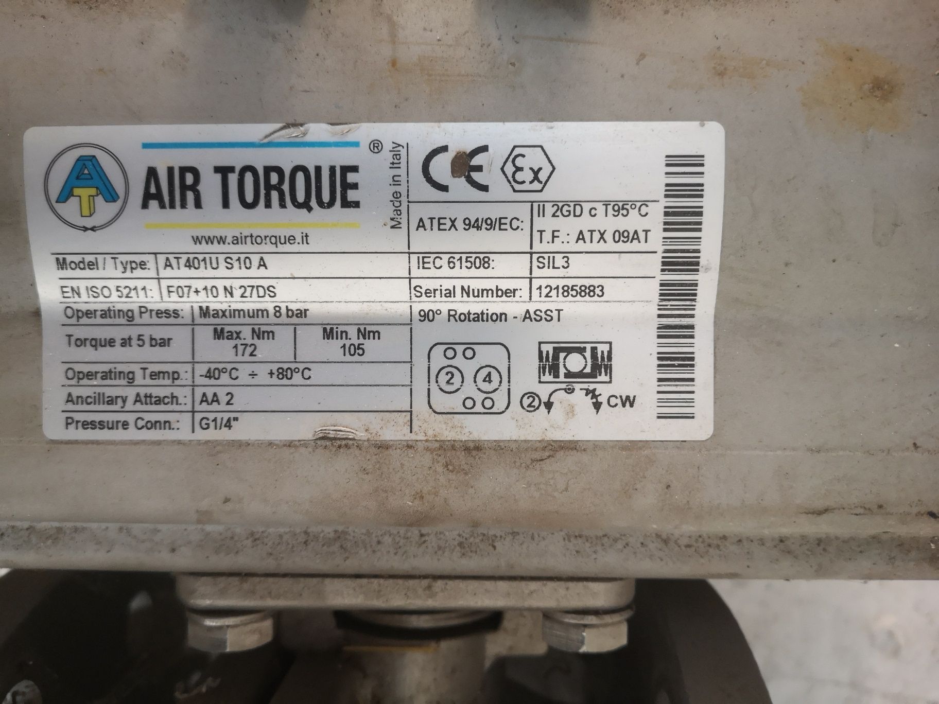 Servomotor actuator pneumatic full echipat AT401U-S10-A