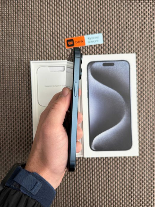 КАТО НОВ! iPhone 15 Pro MAX Лизинг от 50лв/м Blue Titanium 256Gb