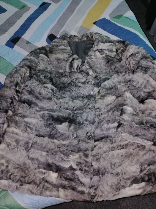 Кожено палто от естествен косъм на яре