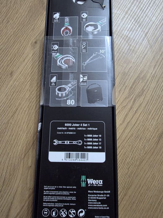 Set 4 chei combinate cu clichet Wera Joker 6000