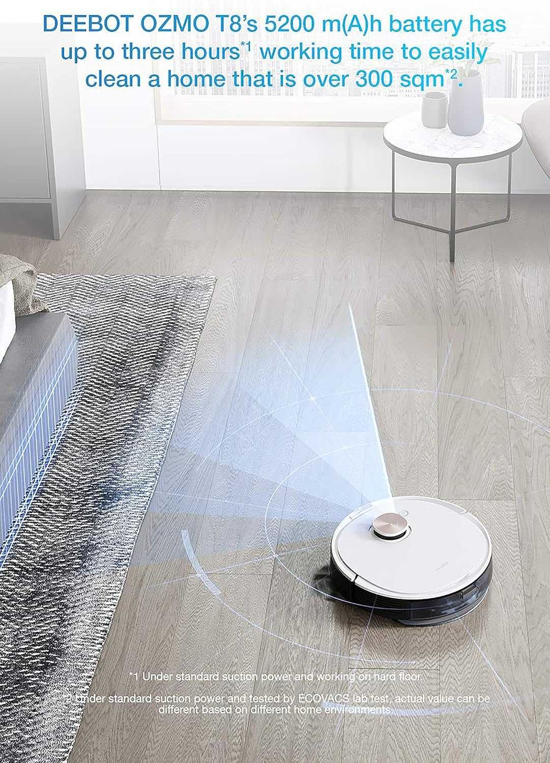 Робот прахосмукачка Deebot Ozmo T8 с Вибро моп AI Navi  WiFi 5200mAh