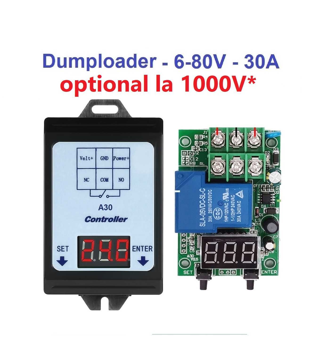 Controler dumploader 6-80V, 0-1000V, 30A, 230V AC, DC baterie, eolian