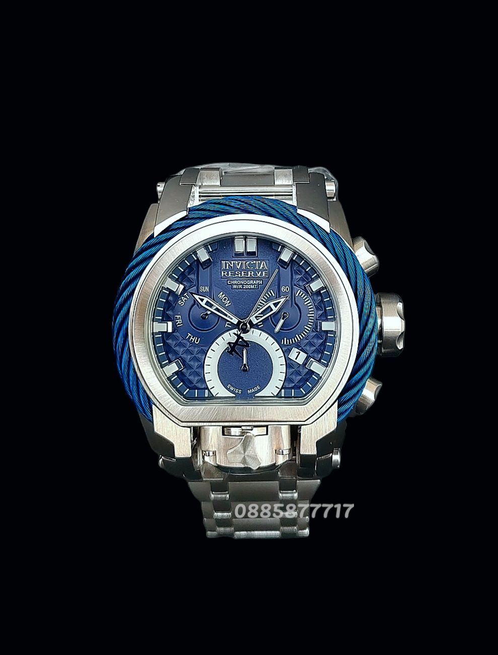 часовник INVICTA Bolt Zeus Silver/Blue 52 mm, Инвикта нов
