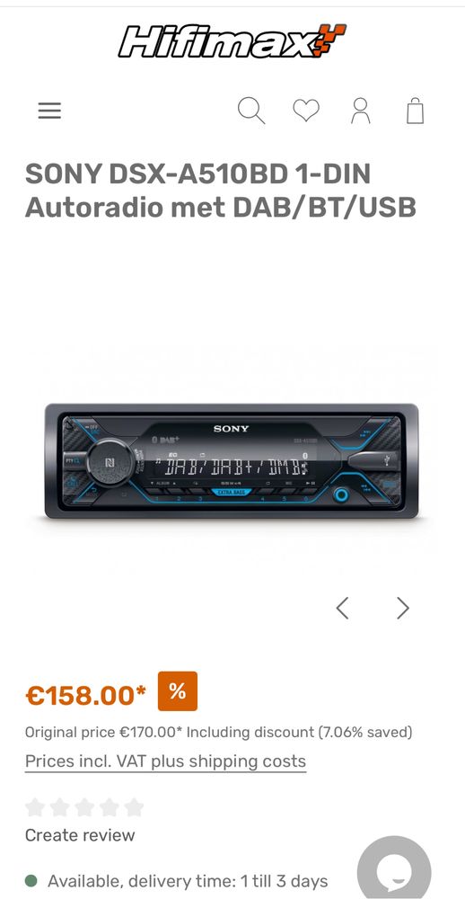 SONY DSX-A510BD - 4X55W - BLUETOOTH, USB, Радио плеър за кола сд cd