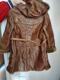 Детско палто от естествена кожа за момиченце