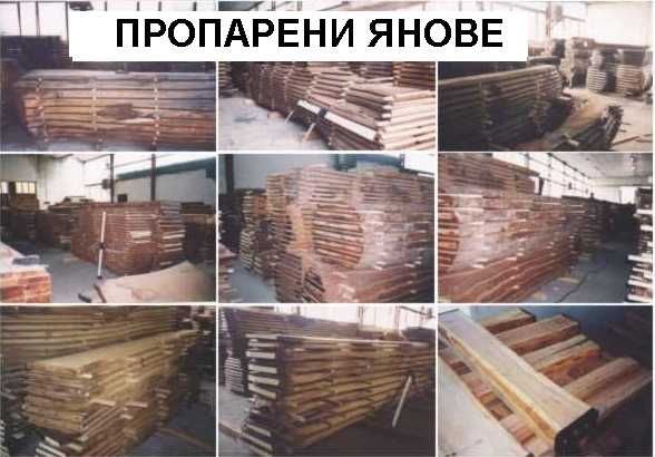 Сух дървен материал - дъски и талпи от пропарен орех, круша, ябълка