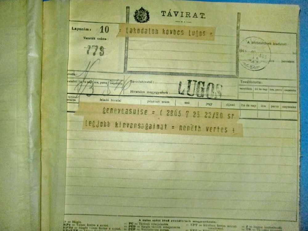 5855-I-Carte Posta-Telefon-Borderou Telegrame Lugoj 1912.