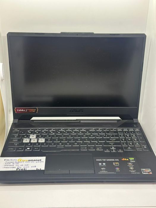 Laptop Gaming ASUS TUF A15, AMD Ryzen 5 7535HS, 15.6", 16GB, SSD -A-
