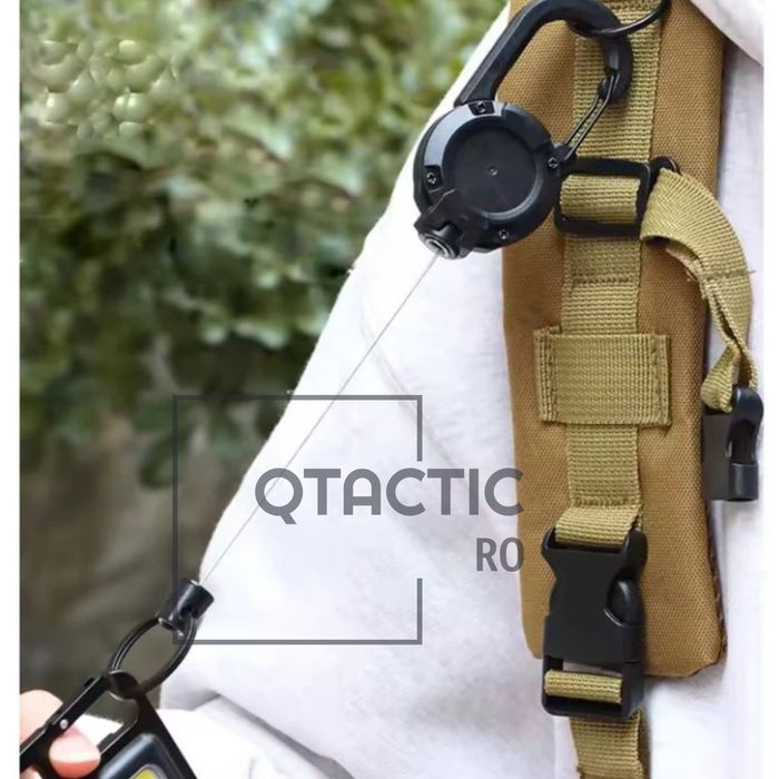 Carabiniera retractabila cu cablu ( suport chei, cartela, telefon, etc
